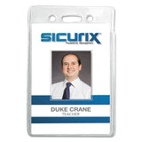 SICURIX® SICURIX Badge Holder, Vertical, 2.75 x 4.13, Clear, 12/Pack (BAU67820)