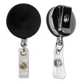 SICURIX® Heavy Duty ID Card Reel, 30" Extension, Black/Chrome (BAU68814) Each