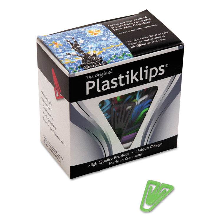 Baumgartens® Plastiklips Paper Clips, Large, Smooth, Assorted Colors, 200/Box (BAULP0600)