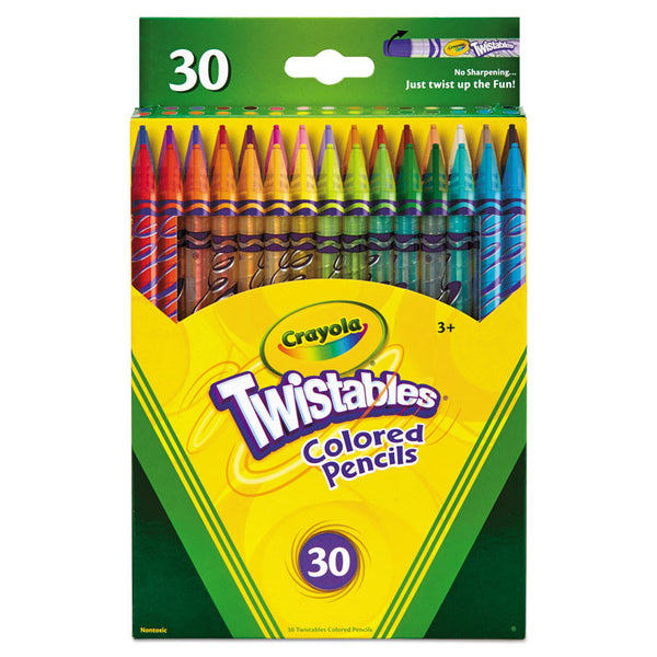 Crayola® Twistables Colored Pencils, 2 mm, 2B, Assorted Lead and Barrel Colors, 30/Pack (CYO687409) Pack of 30