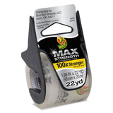 Duck® MAX Packaging Tape with Dispenser, 1.5" Core, 1.88" x 22 yds, Crystal Clear, 6/Box (DUC284983) Pack of 6
