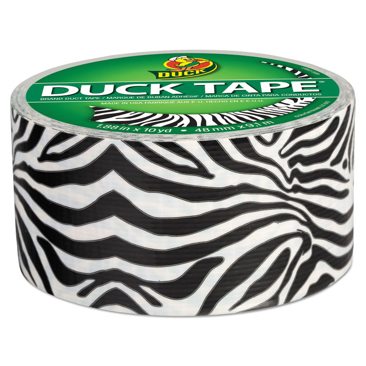 Duck® Colored Duct Tape, 3" Core, 1.88" x 10 yds, Black/White Zebra (DUC1398132) 1 Roll