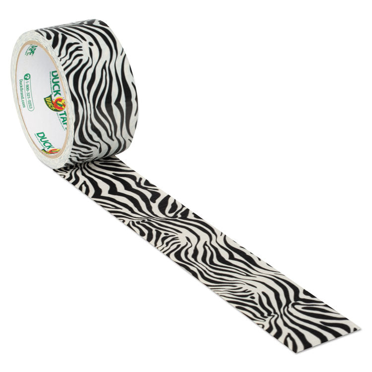 Duck® Colored Duct Tape, 3" Core, 1.88" x 10 yds, Black/White Zebra (DUC1398132) 1 Roll