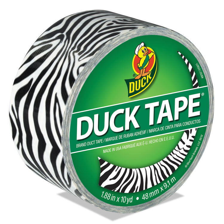 Duck® Colored Duct Tape, 3" Core, 1.88" x 10 yds, Black/White Zebra (DUC1398132) 1 Roll