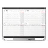 Quartet® Prestige 2 Magnetic Total Erase Four-Month Calendar, 48 x 36, White Surface, Graphite Fiberboard/Plastic Frame (QRT4MCP43P2) Each