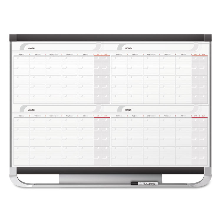 Quartet® Prestige 2 Magnetic Total Erase Four-Month Calendar, 48 x 36, White Surface, Graphite Fiberboard/Plastic Frame (QRT4MCP43P2) Each