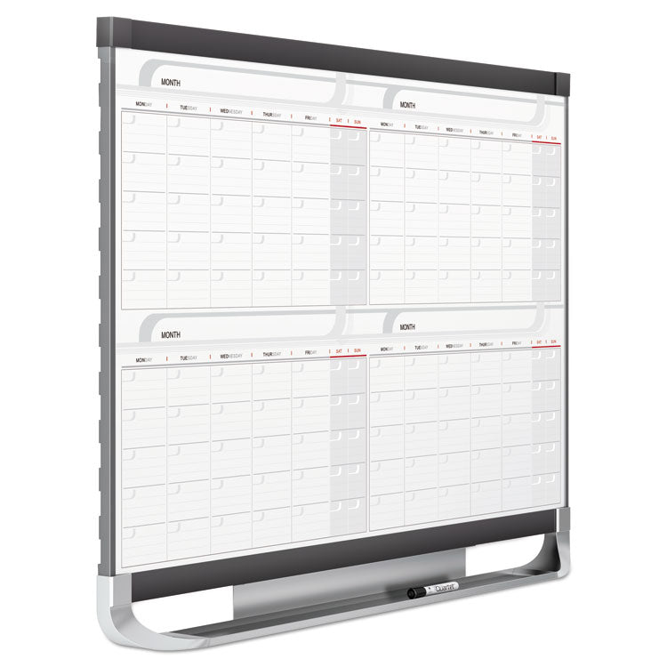 Quartet® Prestige 2 Magnetic Total Erase Four-Month Calendar, 48 x 36, White Surface, Graphite Fiberboard/Plastic Frame (QRT4MCP43P2) Each