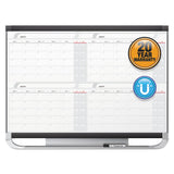 Quartet® Prestige 2 Magnetic Total Erase Four-Month Calendar, 36 x 24, White Surface, Graphite Fiberboard/Plastic Frame (QRT4MCP23P2) Each