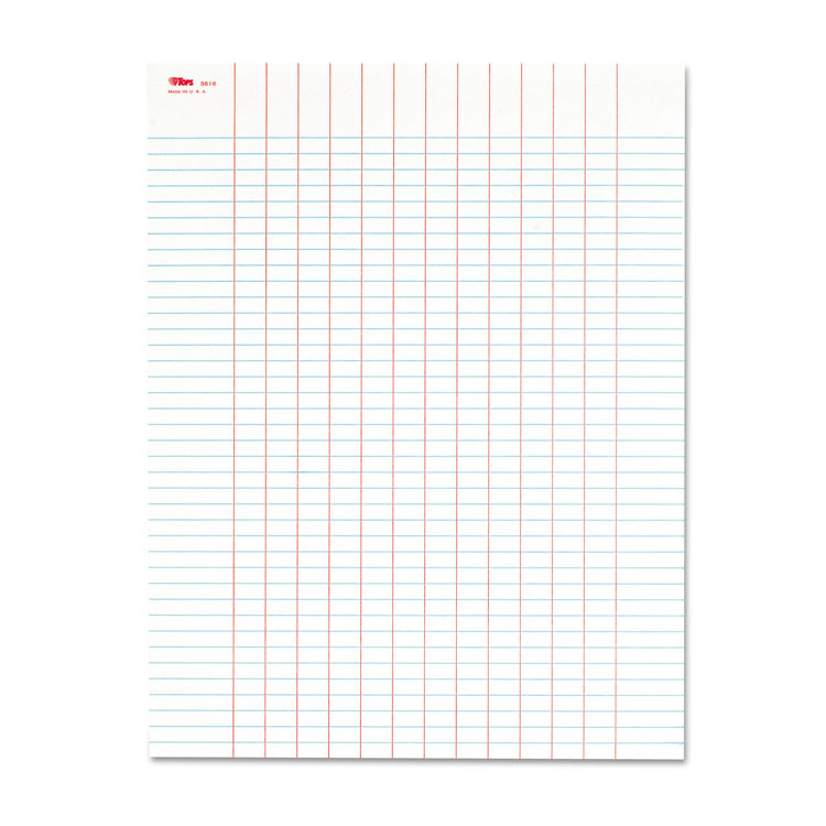 TOPS™ Data Pad with Plain Column Headings, Data/Lab-Record Format, 13 Columns, 8.5 x 11, White, 50 Sheets (TOP3616) Each