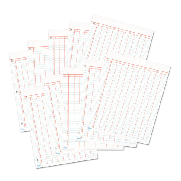 TOPS™ Data Pad with Numbered Column Headings, Data/Lab-Record Format, Wide/Legal Rule, 10 Columns, 8.5 x 11, White, 50 Sheets (TOP3619)