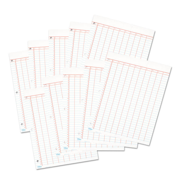 TOPS™ Data Pad with Numbered Column Headings, Data/Lab-Record Format, Wide/Legal Rule, 10 Columns, 8.5 x 11, White, 50 Sheets (TOP3619) Each