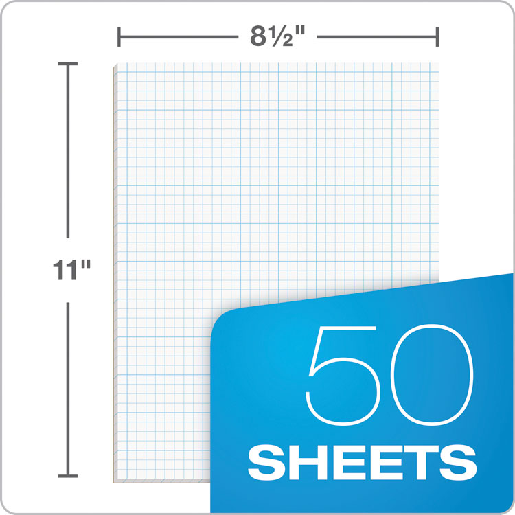 TOPS™ Cross Section Pads, Cross-Section Quadrille Rule (4 sq/in, 1 sq/in), 50 White 8.5 x 11 Sheets (TOP35041) Each