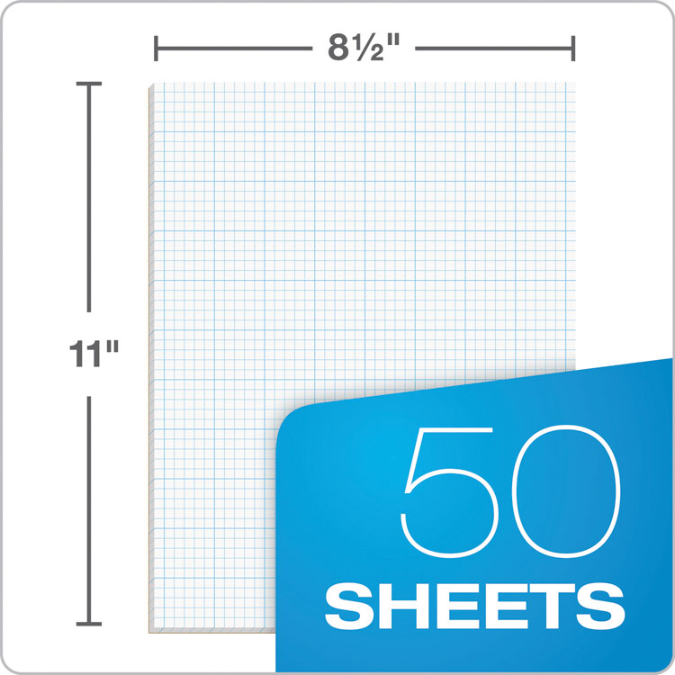 TOPS Cross Section Pads, Cross-Section Quadrille Rule (5 sq/in, 1 sq/in), 50 White 8.5 x 11 Sheets (TOP35051) Each