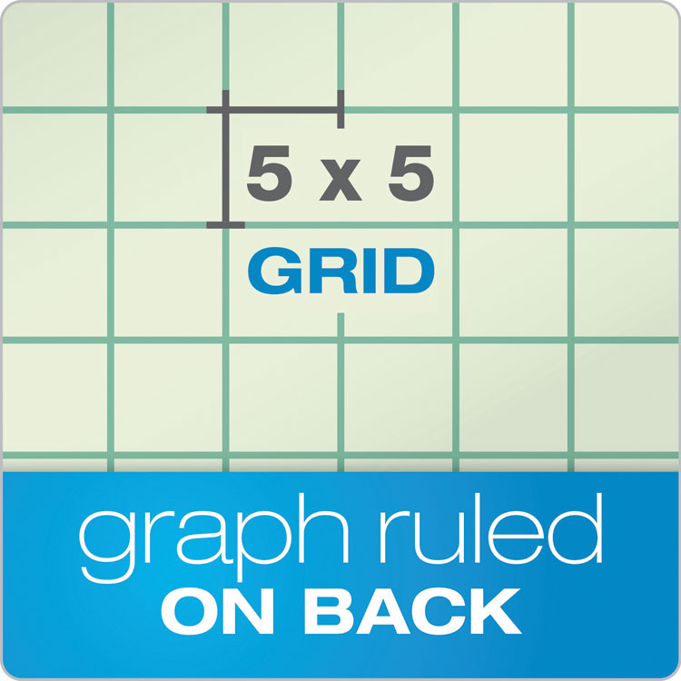 TOPS™ Engineering Computation Pads, Cross-Section Quadrille Rule (5 sq/in, 1 sq/in), Green Cover, 100 Green-Tint 8.5 x 11 Sheets (TOP35500) Each