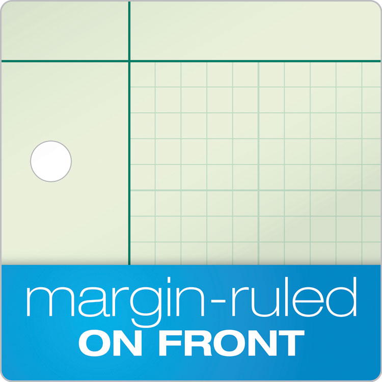 TOPS™ Engineering Computation Pads, Cross-Section Quadrille Rule (5 sq/in, 1 sq/in), Green Cover, 100 Green-Tint 8.5 x 11 Sheets (TOP35500) Each