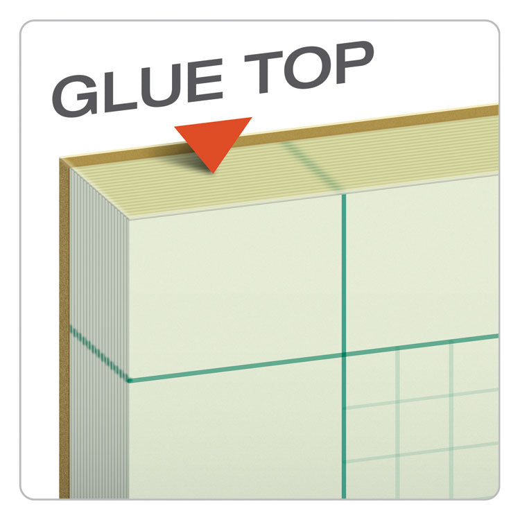 TOPS™ Engineering Computation Pads, Cross-Section Quadrille Rule (5 sq/in, 1 sq/in), Green Cover, 100 Green-Tint 8.5 x 11 Sheets (TOP35500) Each