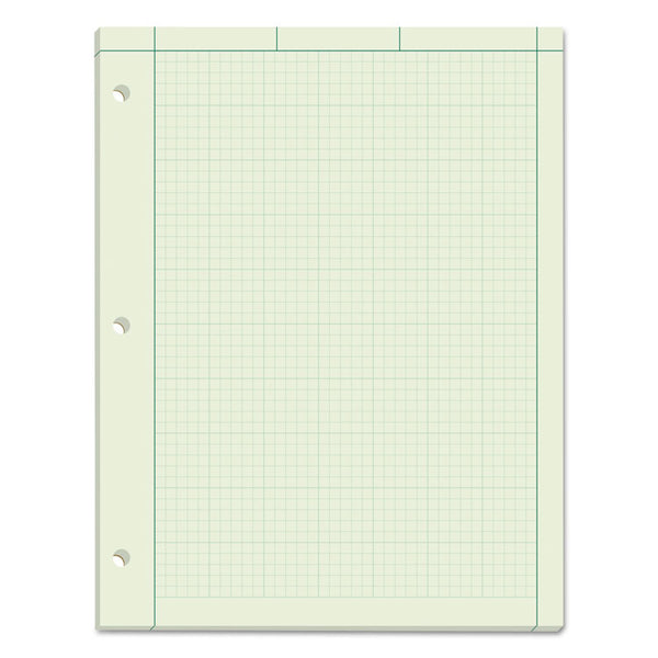 TOPS™ Engineering Computation Pads, Cross-Section Quadrille Rule (5 sq/in, 1 sq/in), Green Cover, 100 Green-Tint 8.5 x 11 Sheets (TOP35500) Each