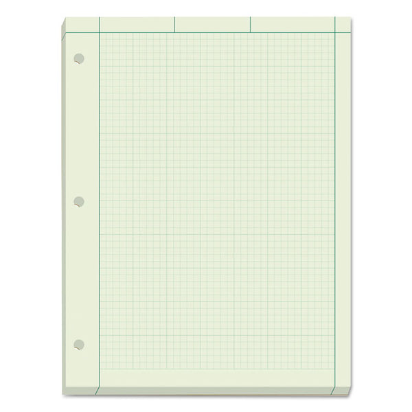 TOPS™ Engineering Computation Pads, Cross-Section Quadrille Rule (5 sq/in, 1 sq/in), Green Cover, 200 Green-Tint 8.5 x 11 Sheets (TOP35502) Each