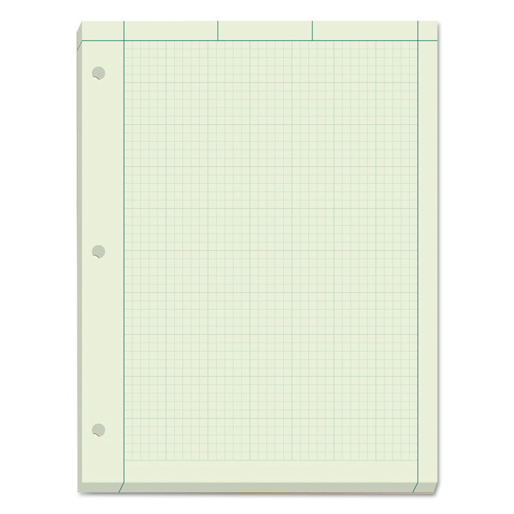 TOPS™ Engineering Computation Pads, Cross-Section Quadrille Rule (5 sq/in, 1 sq/in), Green Cover, 200 Green-Tint 8.5 x 11 Sheets (TOP35502) Each