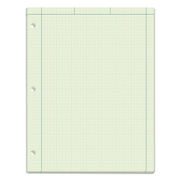 TOPS™ Engineering Computation Pads, Cross-Section Quad Rule (5 sq/in, 1 sq/in), Black/Green Cover, 100 Green-Tint 8.5 x 11 Sheets (TOP35510) Each