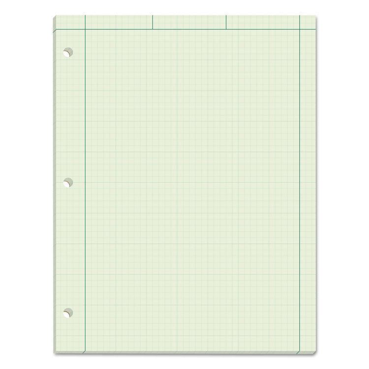 TOPS™ Engineering Computation Pads, Cross-Section Quad Rule (5 sq/in, 1 sq/in), Black/Green Cover, 100 Green-Tint 8.5 x 11 Sheets (TOP35510) Each