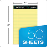 TOPS™ Docket Ruled Perforated Pads, Narrow Rule, 50 Canary-Yellow 5 x 8 Sheets, 12/Pack (TOP63350) Pack of 12