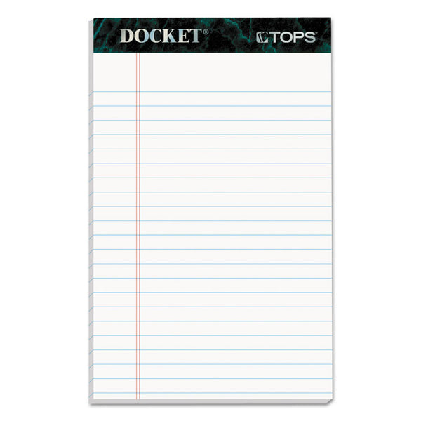 TOPS™ Docket Ruled Perforated Pads, Narrow Rule, 50 White 5 x 8 Sheets, 12/Pack (TOP63360) Pack of 12