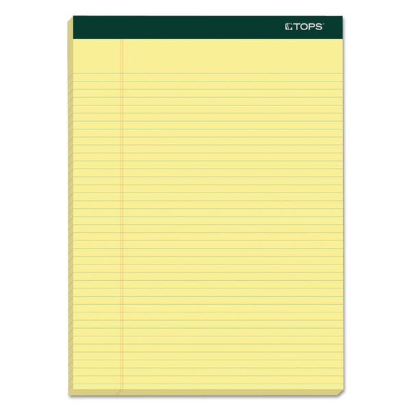 TOPS™ Double Docket Ruled Pads, Narrow Rule, 100 Canary-Yellow 8.5 x 11.75 Sheets, 6/Pack (TOP63376)