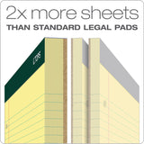 TOPS™ Double Docket Ruled Pads, Wide/Legal Rule, 100 Canary-Yellow 8.5 x 11.75 Sheets, 6/Pack (TOP63387) Pack of 6