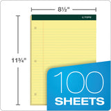 TOPS™ Double Docket Ruled Pads, Wide/Legal Rule, 100 Canary-Yellow 8.5 x 11.75 Sheets, 6/Pack (TOP63387) Pack of 6