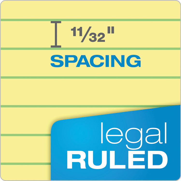 TOPS™ Double Docket Ruled Pads, Wide/Legal Rule, 100 Canary-Yellow 8.5 x 11.75 Sheets, 6/Pack (TOP63387) Pack of 6