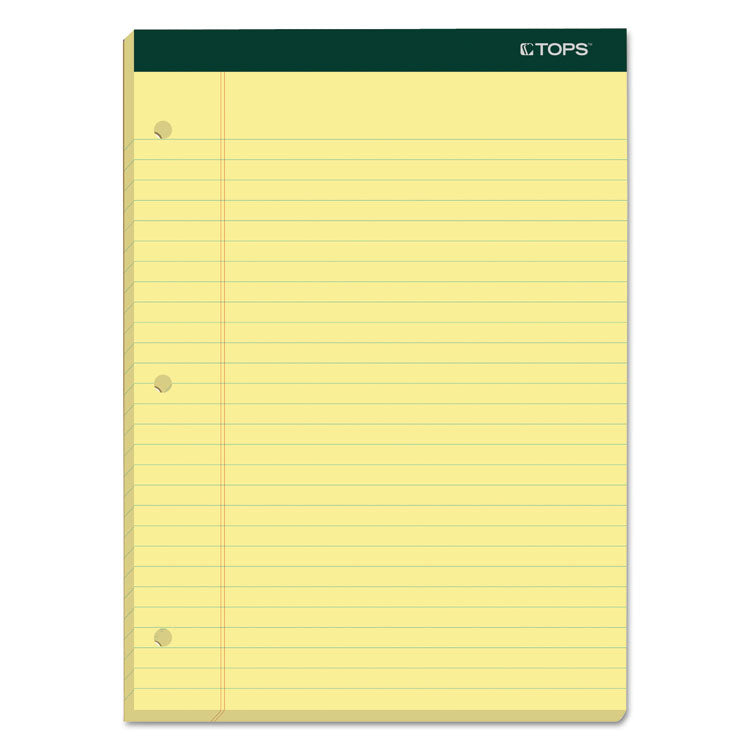 TOPS™ Double Docket Ruled Pads, Wide/Legal Rule, 100 Canary-Yellow 8.5 x 11.75 Sheets, 6/Pack (TOP63387) Pack of 6