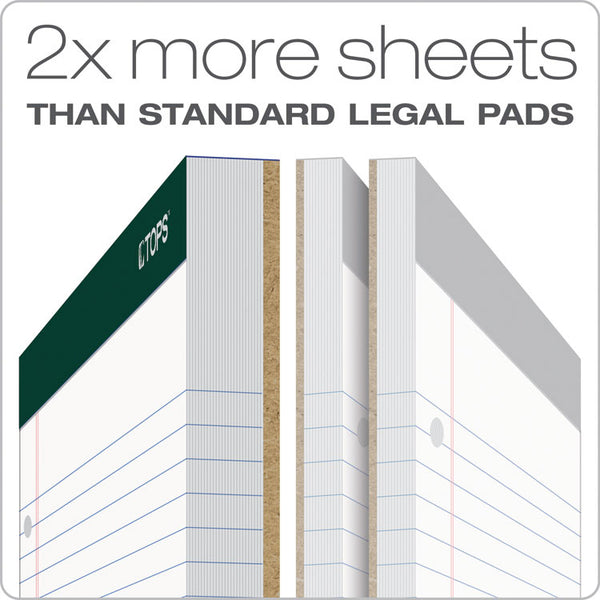 TOPS™ Double Docket Ruled Pads, Wide/Legal Rule, 100 White 8.5 x 11.75 Sheets, 6/Pack (TOP63437)