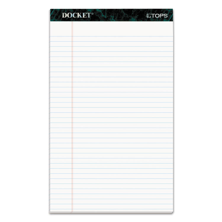 TOPS™ Docket Ruled Perforated Pads, Wide/Legal Rule, 50 White 8.5 x 14 Sheets, 12/Pack (TOP63590) Pack of 12