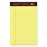 TOPS™ Docket Gold Ruled Perforated Pads, Narrow Rule, 50 Canary-Yellow 5 x 8 Sheets, 12/Pack (TOP63900) Pack of 12