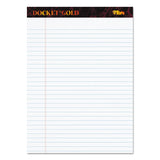 TOPS™ Docket Gold Ruled Perforated Pads, Wide/Legal Rule, 50 White 8.5 x 11.75 Sheets, 12/Pack (TOP63960)