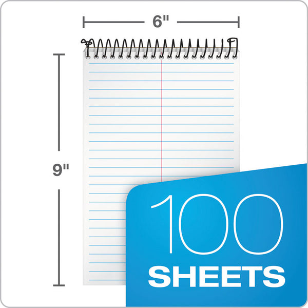 TOPS™ Docket Gold Steno Pads, Gregg Rule, Frosted White Cover, 100 White (Heavyweight 20 lb Bond) 6 x 9 Sheets (TOP99708)