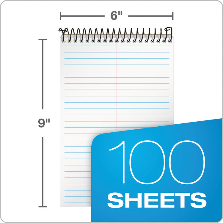 TOPS™ Docket Gold Steno Pads, Gregg Rule, Frosted White Cover, 100 White (Heavyweight 20 lb Bond) 6 x 9 Sheets (TOP99708)