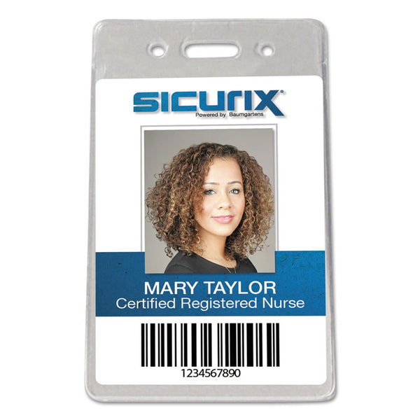 SICURIX® Sicurix Proximity Badge Holder, Vertical, 2 1/2w x 4 1/2h, Clear, 50/Pack (BAU47820) Pack of 50