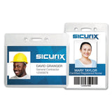 SICURIX® SICURIX Badge Holder, Horizontal, 2.13 x 3.38, Clear, 12/Pack (BAU67810) Pack of 12