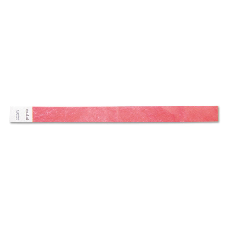 SICURIX® Security Wristbands, Sequentially Numbered, 10" x 0.75", Red, 100/Pack (BAU85020) Pack of 100