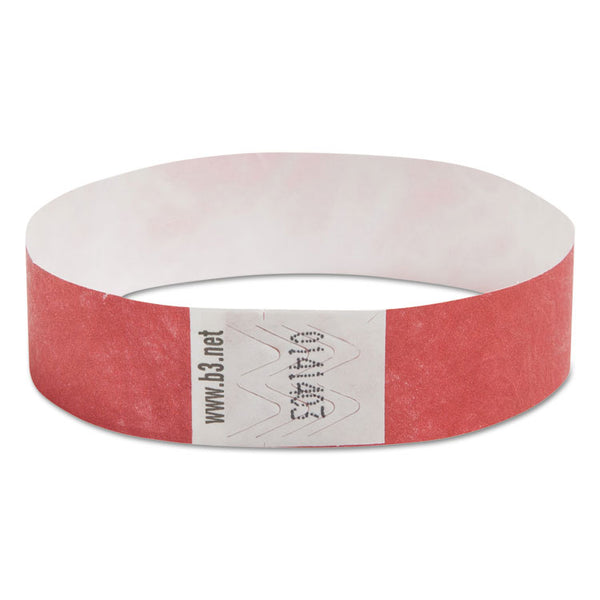 SICURIX® Security Wristbands, Sequentially Numbered, 10" x 0.75", Red, 100/Pack (BAU85020)