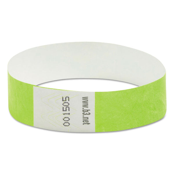 SICURIX® Security Wristbands, Sequentially Numbered, 10" x 0.75", Green, 100/Pack (BAU85060)