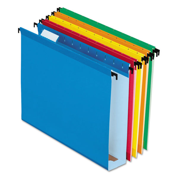 Pendaflex® Extra-Capacity SureHook Hanging Folders, 2" Capacity, Letter Size, 1/5-Cut Tabs, Assorted Colors, 20/Box (PFX6152X2ASST) Box of 20