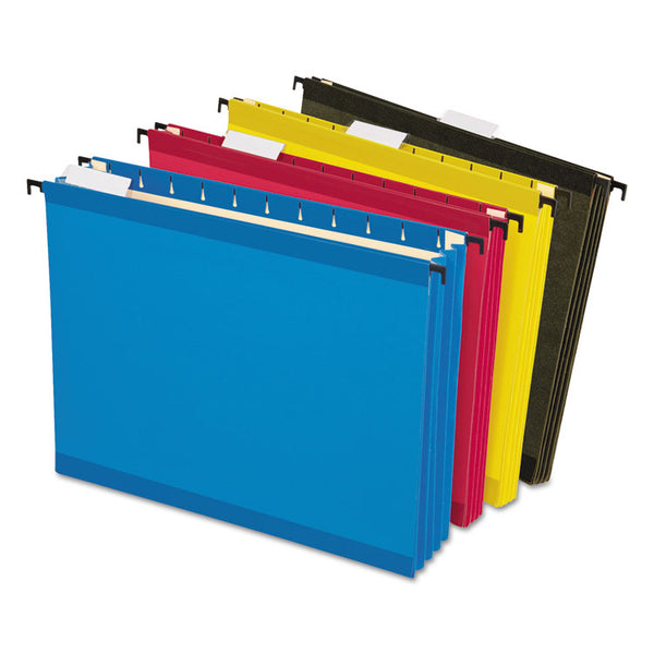 Pendaflex® SureHook Hanging Pocket File, Letter Size, 1/5-Cut Tabs, Assorted Colors, 4/Pack (PFX09213) Pack of 4