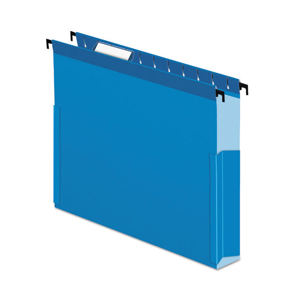 Pendaflex® SureHook Reinforced Extra-Capacity Hanging Box File, 1 Section, 2" Capacity, Letter Size, 1/5-Cut Tabs, Blue, 25/Box (PFX59202) Box of 25