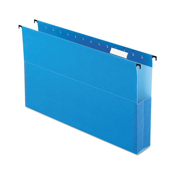 Pendaflex® SureHook Reinforced Extra-Capacity Hanging Box File, 1 Section, 2" Capacity, Legal Size, 1/5-Cut Tabs, Blue, 25/Box (PFX59302) Box of 25