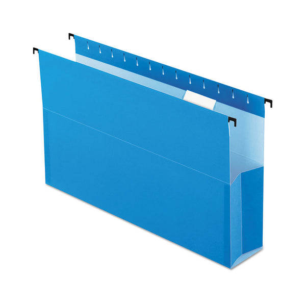 Pendaflex® SureHook Reinforced Extra-Capacity Hanging Box File, 1 Section, 3" Capacity, Legal Size, 1/5-Cut Tabs, Blue, 25/Box (PFX59303) Box of 25