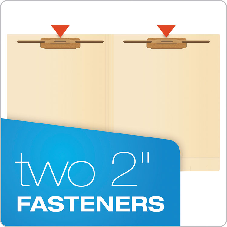 Pendaflex® Manila End Tab Expanding Fastener Folders, 2-Ply Tabs, 0.75" Expansion, 2 Fasteners, Letter Size, Manila Exterior, 50/Box (PFXH10U13) Box of 50