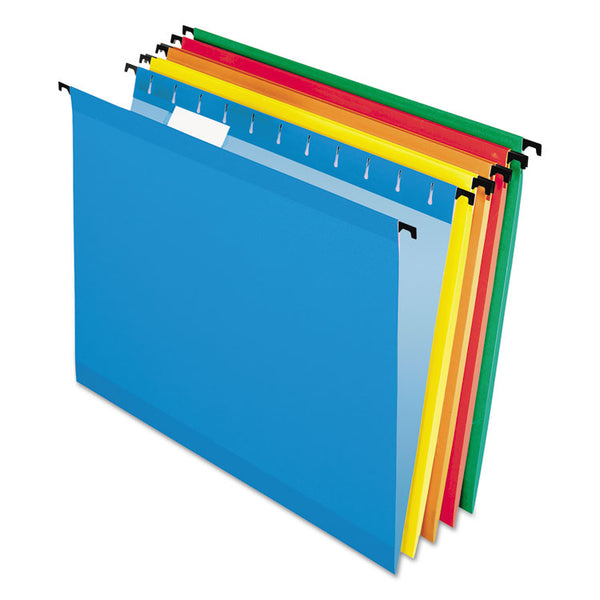 Pendaflex® SureHook Hanging Folders, Letter Size, 1/5-Cut Tabs, Assorted Colors, 20/Box (PFX615215ASST) Box of 20